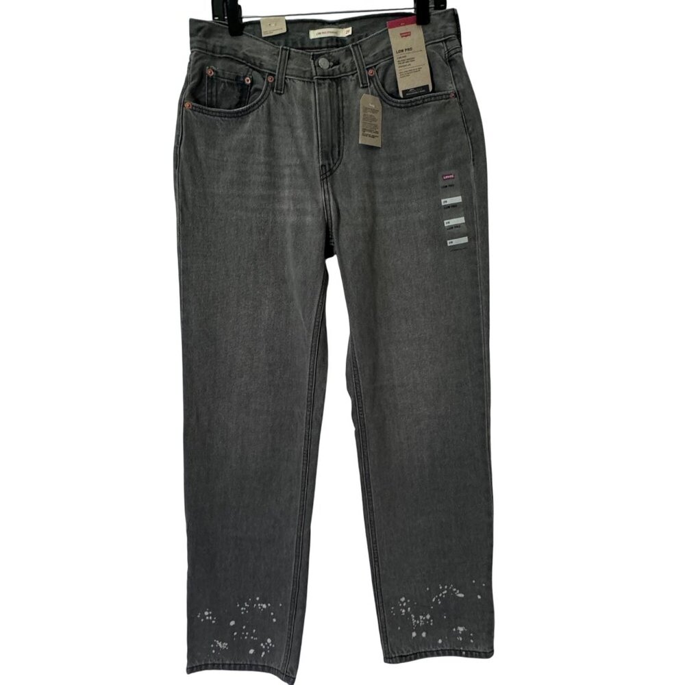 Levis Low Pro Straight Jeans Gray Size 29 Grey Denim Pants Vintage Distressed